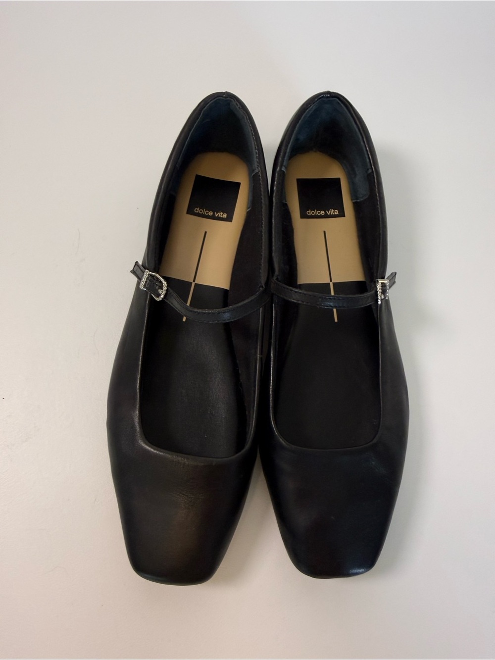 Dolce Vita Women’s Reyes Ballet Flat in Black Leather